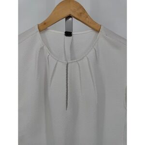 We The Free White Waffle Knit Keyhole Sleeveless Top Casual Blouse